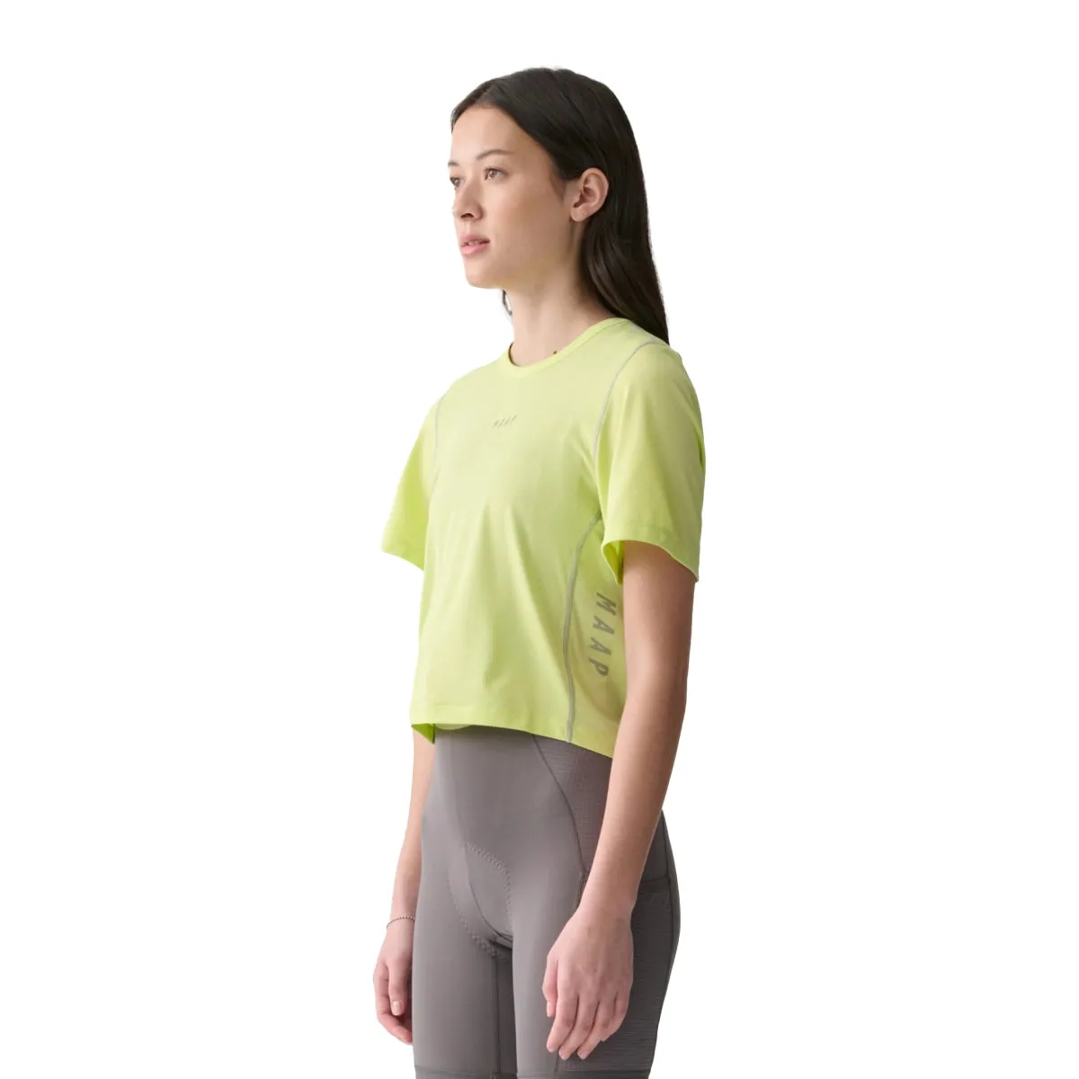MAAP Alt Road Damen Cropped Tee, Shadow lime, M MAAP Alt Road Damen Cropped Tee, Shadow lime, M