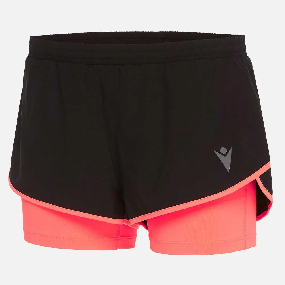 Macron Tricia 2.5 Micro 2 In 1 Kurze Hose female, Black / neon coral Macron Tricia 2.5 Micro 2 In 1 Kurze Hose female, Black / neon coral
