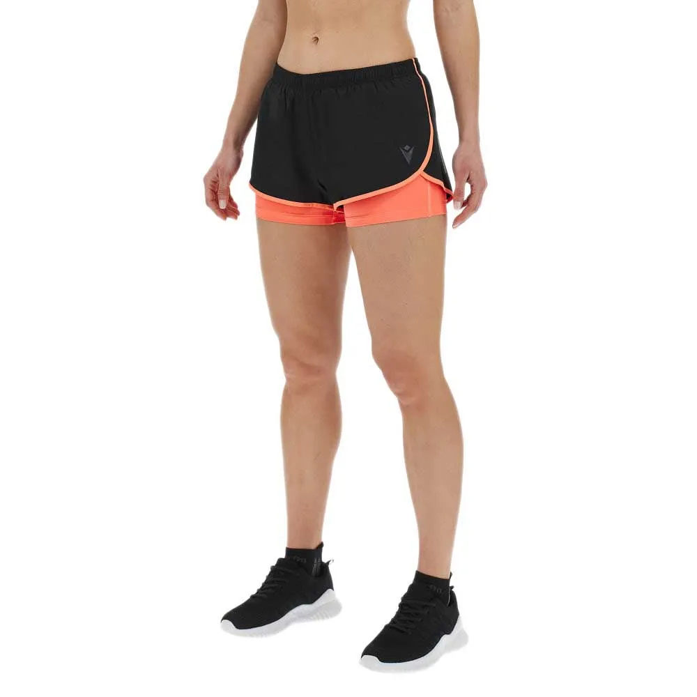 Macron Tricia 2.5 Micro 2 In 1 Kurze Hose female, Black / neon coral Macron Tricia 2.5 Micro 2 In 1 Kurze Hose female, Black / neon coral