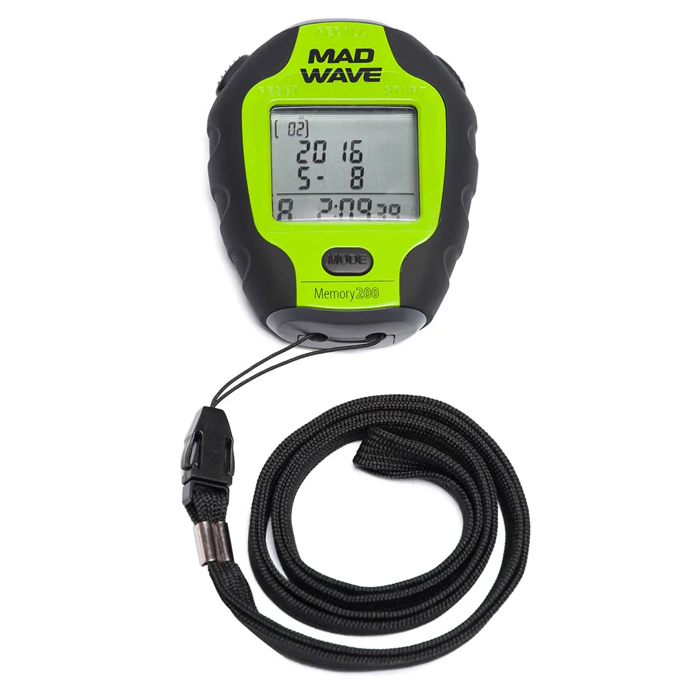 Madwave 200 Memory Stoppuhr unisex, Green, One Size