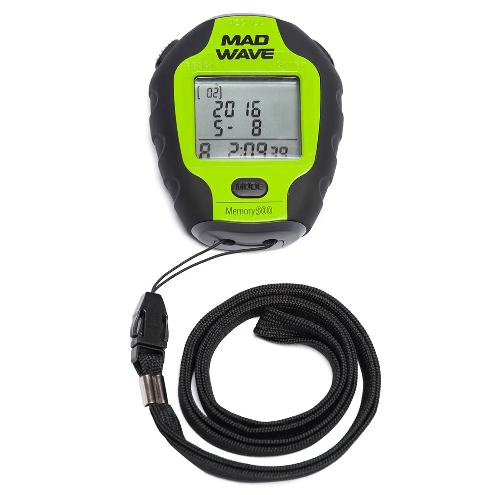 Madwave 500 Memory Stoppuhr unisex, Green, One Size