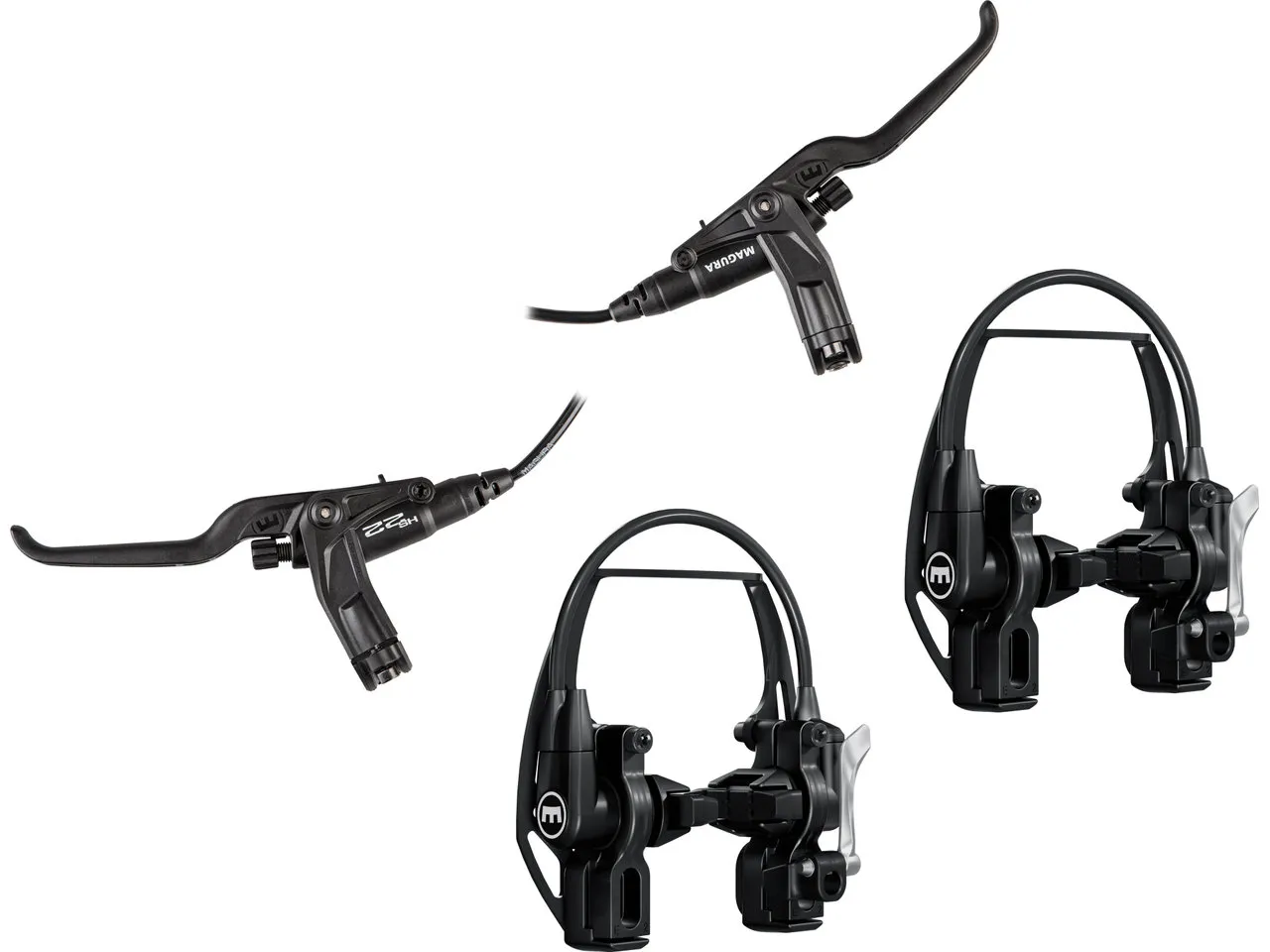 Magura HS 22 EVO2 v+h Set Felgenbremse, Schwarz, 3 Finger