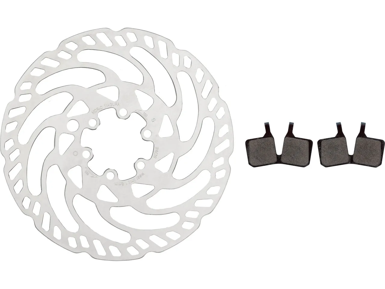 Magura MDR-C Bremsscheiben und Belag Kit 6-Loch, Grau, 160mm