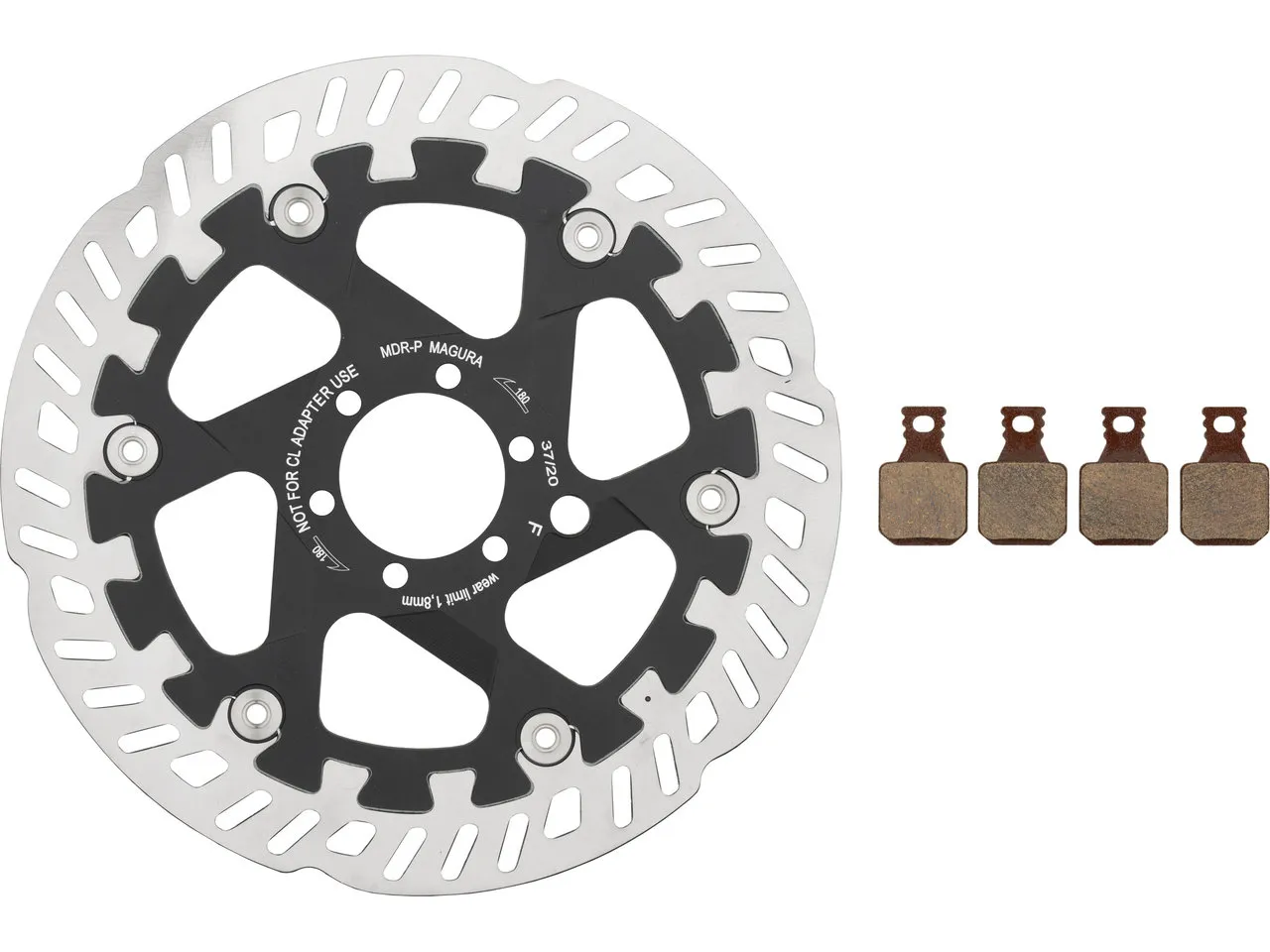 Magura MDR-P Bremsscheiben und Belag Kit 6-Loch, Grau, 180mm Magura MDR-P Bremsscheiben und Belag Kit 6-Loch, Grau, 180mm
