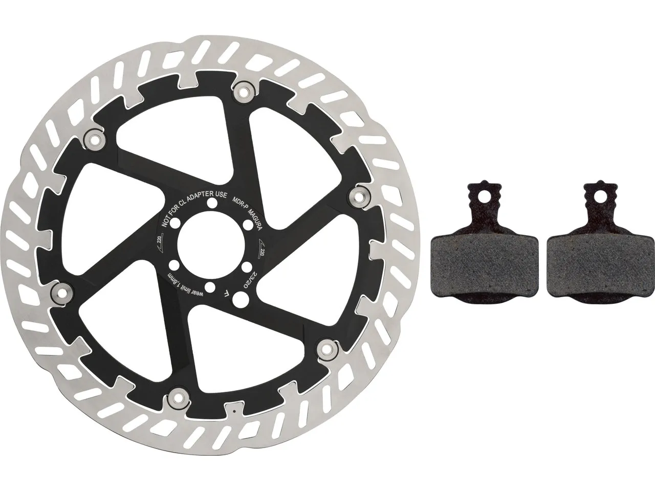 Magura MDR-P Bremsscheiben und Belag Kit 6-Loch, Grau/schwarz, 220mm Magura MDR-P Bremsscheiben und Belag Kit 6-Loch, Grau/schwarz, 220mm