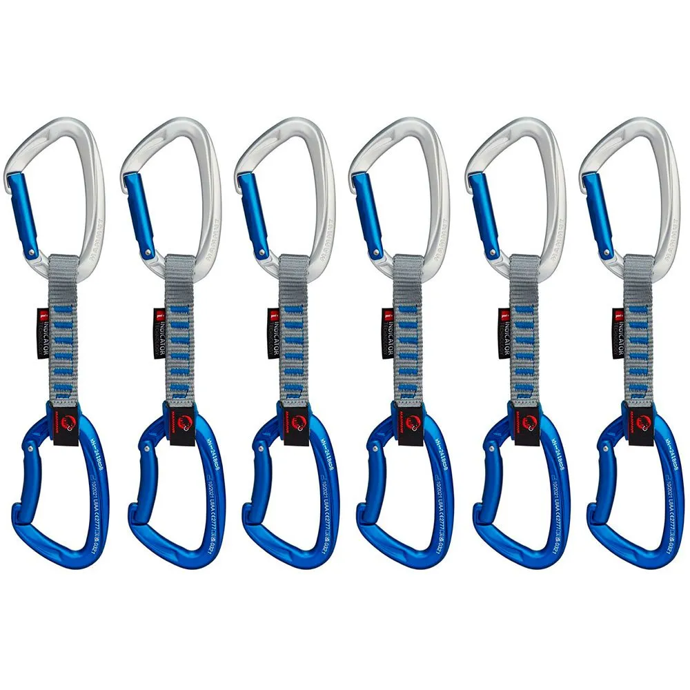 Mammut Crag Keylock Indicator Expressschlinge 6 Einheiten, Straight gate / bent gate key, 10cm Mammut Crag Keylock Indicator Expressschlinge 6 Einheiten, Straight gate / bent gate key, 10cm
