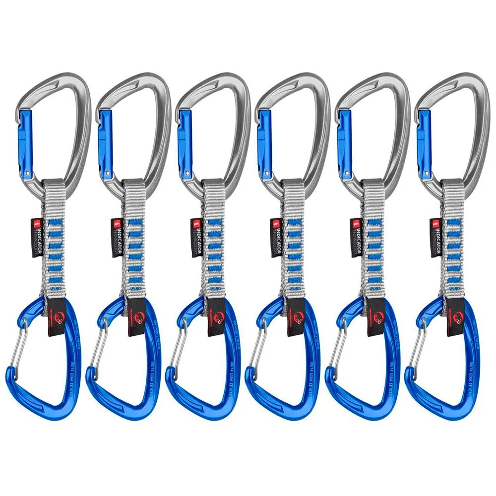 Mammut Crag Keylock Wire Indicator Expressschlinge 6 Einheiten, Straight gate / wire gate / silver, 10cm