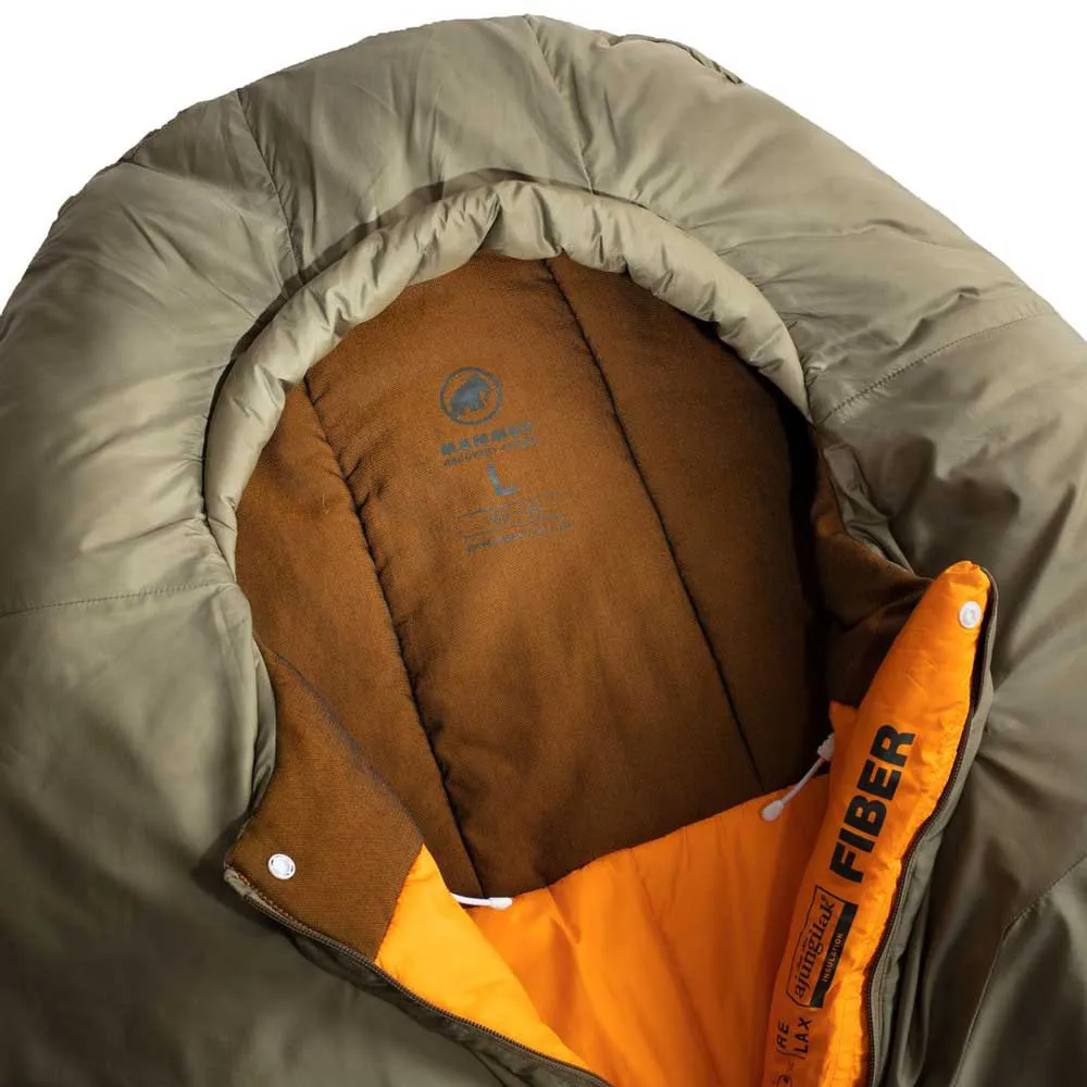Mammut Relax Fiber 0ºc Schlafsack, Olive, Central Zipper Mammut Relax Fiber 0ºc Schlafsack, Olive, Central Zipper