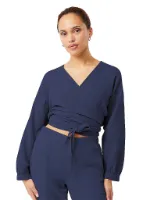 MANDALA Damen Yogashirt Wrap Mousselin