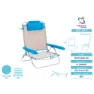 Marbueno Summer 10172 61x68x82 Cm Aluminium Mehrfach Verstellbarer Klappstuhl, Beige / blue, 61 x 68 x 82cm