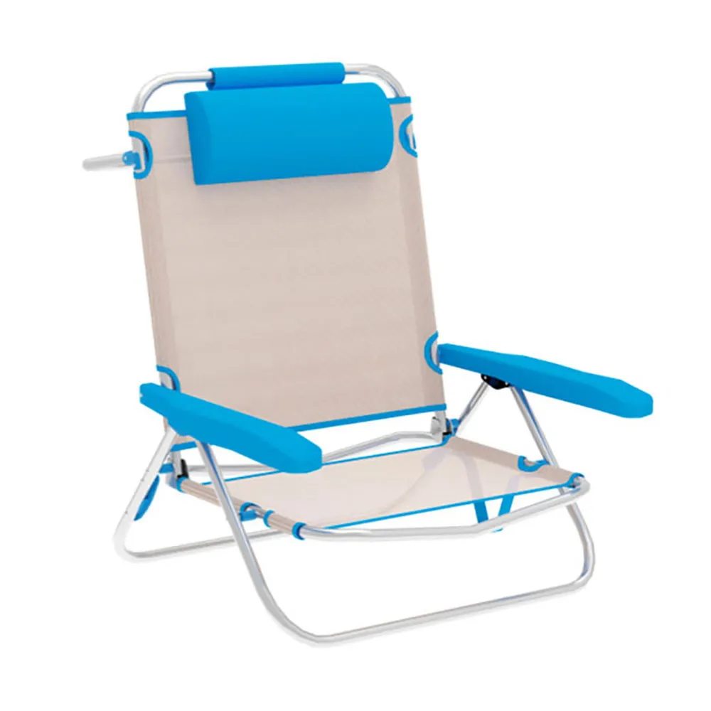 Marbueno Summer 10172 61x68x82 Cm Aluminium Mehrfach Verstellbarer Klappstuhl, Beige / blue, 61 x 68 x 82cm Marbueno Summer 10172 61x68x82 Cm Aluminium Mehrfach Verstellbarer Klappstuhl, Beige / blue, 61 x 68 x 82cm