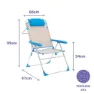 Marbueno Summer 10174 67x66x99 Cm Aluminium Mehrfach Verstellbarer Klappstuhl, Beige / blue, 67 x 66 x 99cm