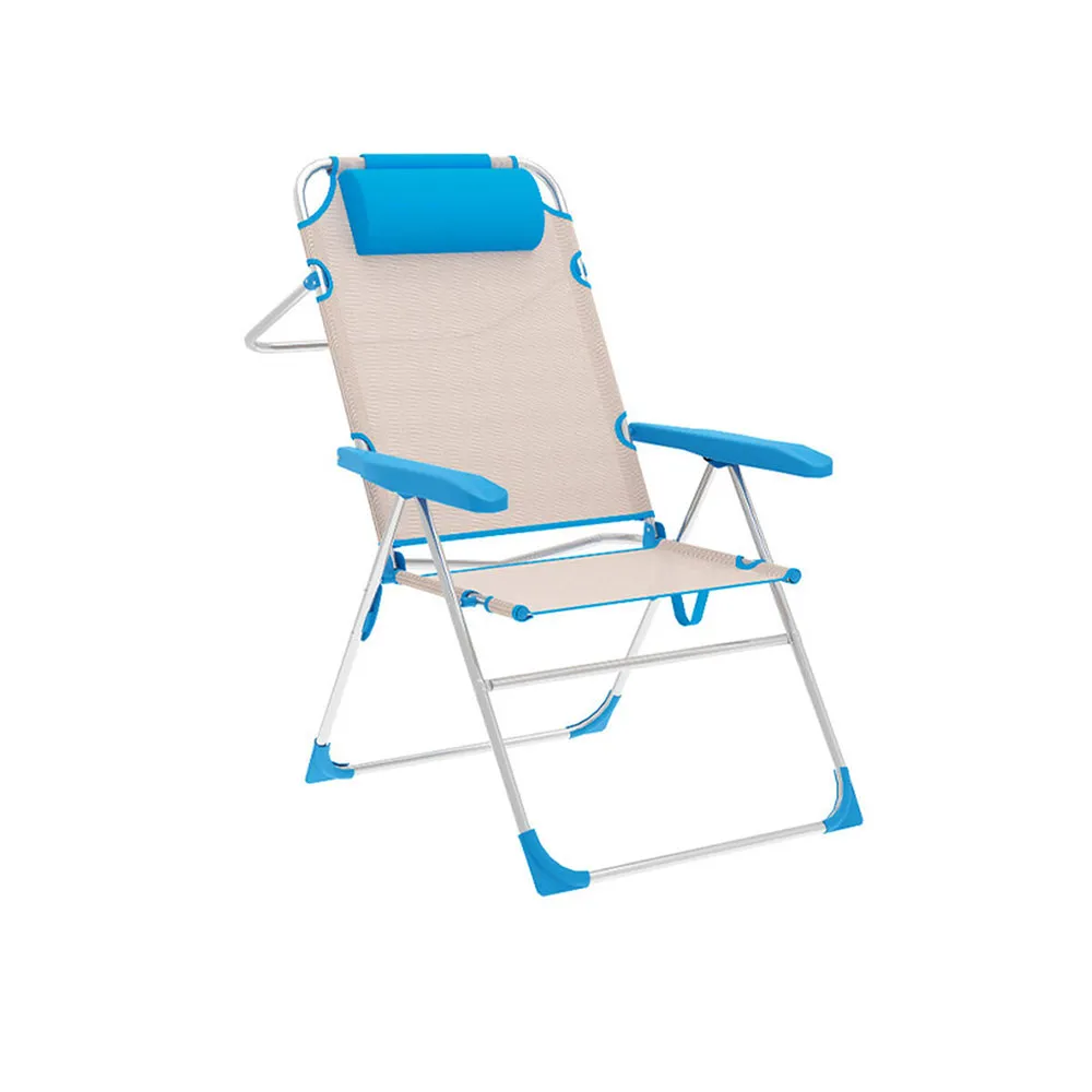 Marbueno Summer 10174 67x66x99 Cm Aluminium Mehrfach Verstellbarer Klappstuhl, Beige / blue, 67 x 66 x 99cm Marbueno Summer 10174 67x66x99 Cm Aluminium Mehrfach Verstellbarer Klappstuhl, Beige / blue, 67 x 66 x 99cm