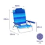 Marbueno Summer 61x68x82 Cm Niedriger Klappstuhl 5 Positionen, Blue / navy, One Size