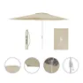 Marbueno Summer Aluminium Runder Sonnenschirm Mit Stockhöhe 200 Cm 35 Mm 300 Cm, Beige, One Size