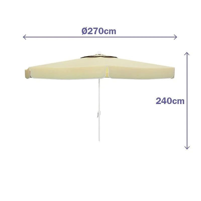 Marbueno Summer Aluminium Runder Sonnenschirm Mit Stockhöhe 270 Cm 35 Mm 240 Cm, Beige, One Size Marbueno Summer Aluminium Runder Sonnenschirm Mit Stockhöhe 270 Cm 35 Mm 240 Cm, Beige, One Size