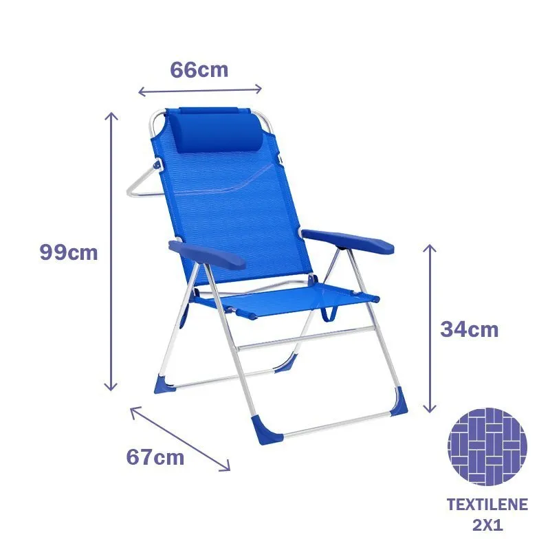 Marbueno Summer Klappstuhl 5 Positionen 67x66x99 Cm unisex