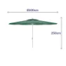 Marbueno Summer Stahl Runder Sonnenschirm Mit Stockhöhe 300 Cm 35 Mm 250 Cm, Green, One Size