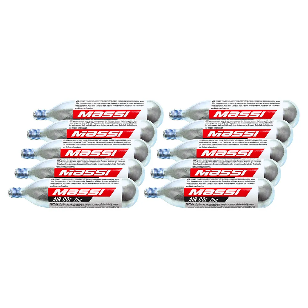 MASSI Co2-kartusche 25g 10 Einheiten, Grey, 25g MASSI Co2-kartusche 25g 10 Einheiten, Grey, 25g