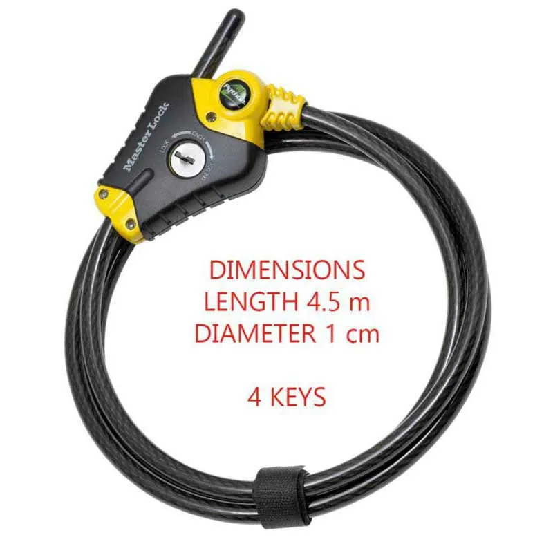 Masterlock 8420eurd Kabelschloss, Black / yellow, 10 x 4500mm