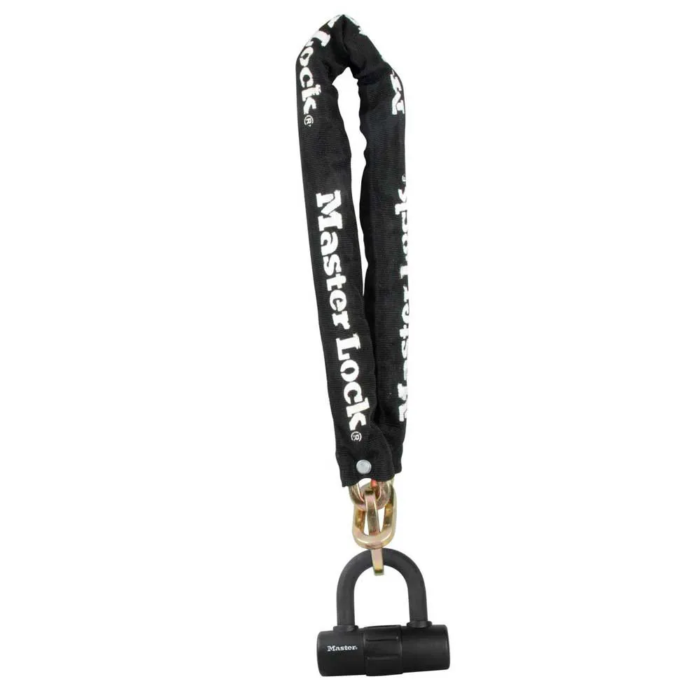 Masterlock Chain With Mini Kettenschloss, Black, 1 x 90cm Masterlock Chain With Mini Kettenschloss, Black, 1 x 90cm