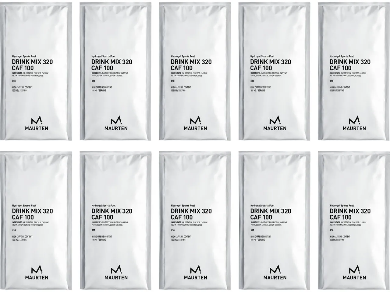 Maurten Drink Mix 320 CAF 100 Getränkepulver - 10 Stück, 830g Maurten Drink Mix 320 CAF 100 Getränkepulver - 10 Stück, 830g