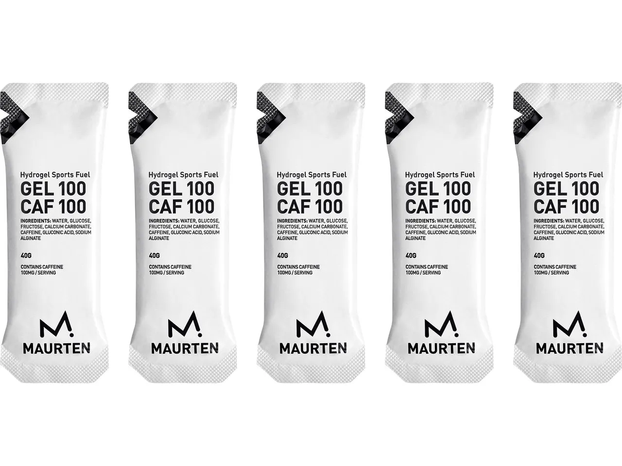 Maurten GEL 100 CAF 100 Energiegel - 5 Stück, 200g Maurten GEL 100 CAF 100 Energiegel - 5 Stück, 200g