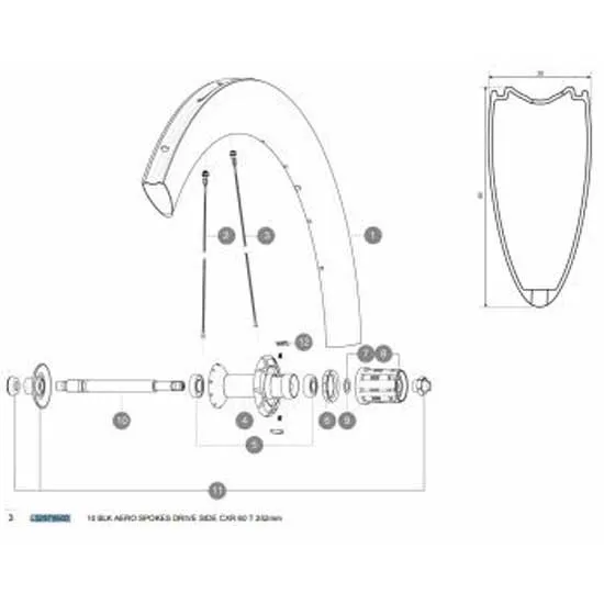 Mavic Aero Cxr 60 C/t Rear Right Speiche 10 Einheiten, Black, 252mm Mavic Aero Cxr 60 C/t Rear Right Speiche 10 Einheiten, Black, 252mm