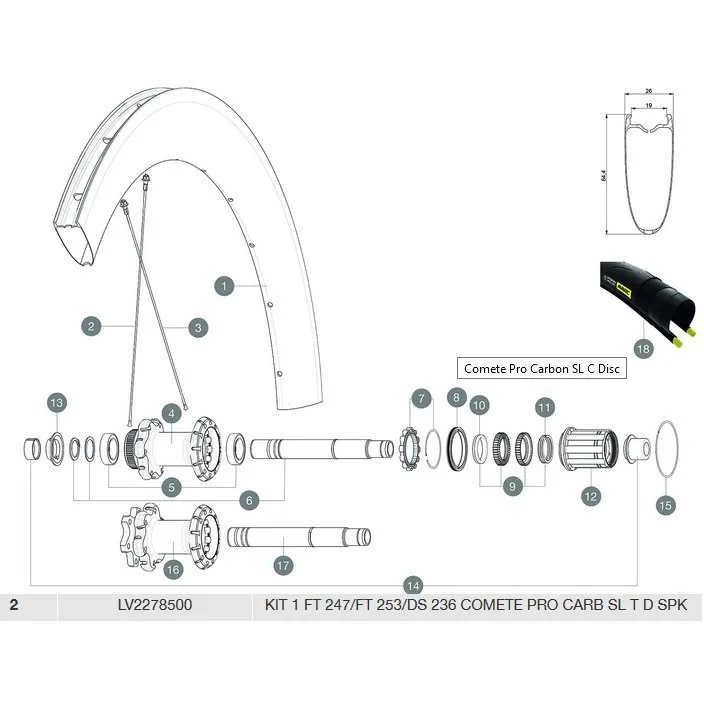Mavic Comete Pro Carbon Sl T Front 2 Units/rear Right 1 Unit Speichen, Black, 247/253/236mm Mavic Comete Pro Carbon Sl T Front 2 Units/rear Right 1 Unit Speichen, Black, 247/253/236mm