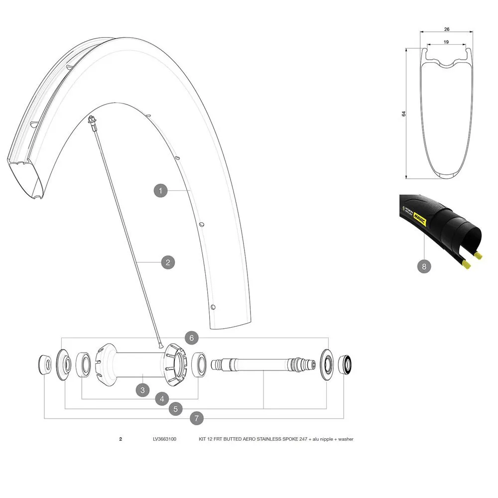 Mavic Comete Pro Carbon Sl T Vorderspeichen 12 Einheiten, Black, 247mm Mavic Comete Pro Carbon Sl T Vorderspeichen 12 Einheiten, Black, 247mm