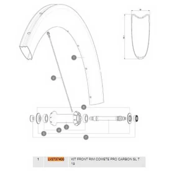 Mavic Comete Pro Carbon Sl Tubular 19 Front Felge, Black, 700 - 28" 18H Mavic Comete Pro Carbon Sl Tubular 19 Front Felge, Black, 700 - 28" 18H