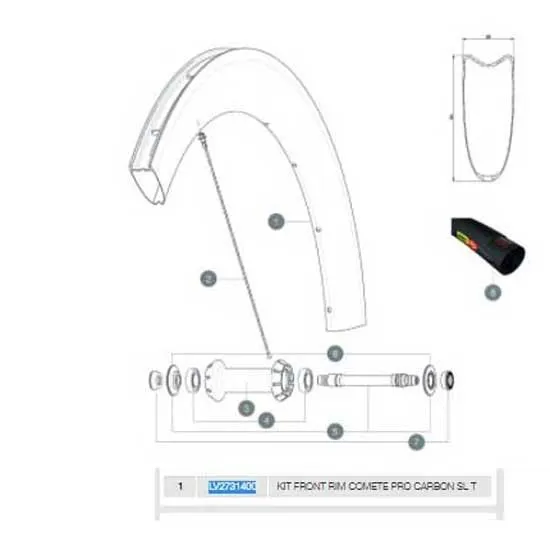 Mavic Comete Pro Carbon Sl Tubular Front Felge, Black, 700 - 28" 18H Mavic Comete Pro Carbon Sl Tubular Front Felge, Black, 700 - 28" 18H