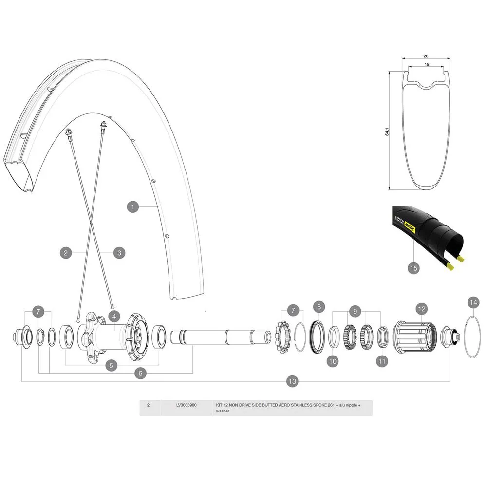 Mavic Comete Pro Carbon Sl Ust Hintere Linke Speichen 12 Einheiten, Black, 261mm Mavic Comete Pro Carbon Sl Ust Hintere Linke Speichen 12 Einheiten, Black, 261mm