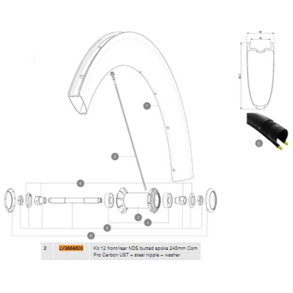Mavic Comete Pro Carbon Ust Linke Speichen 12 Einheiten, Black, 245mm Mavic Comete Pro Carbon Ust Linke Speichen 12 Einheiten, Black, 245mm
