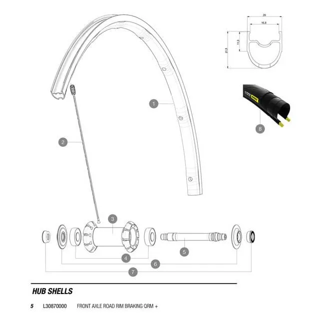 Mavic Cosmic/cxr/comete/ksyrium Pro Vorderradachse, Black, One Size Mavic Cosmic/cxr/comete/ksyrium Pro Vorderradachse, Black, One Size