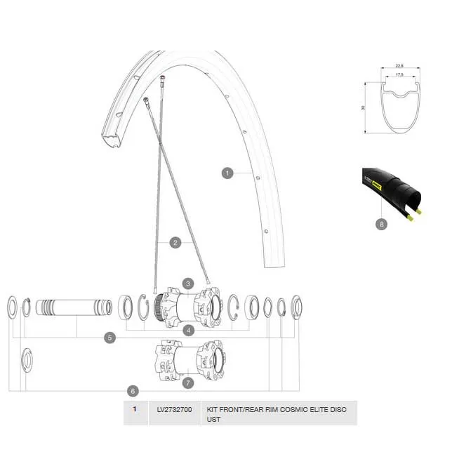 Mavic Cosmic Elite Ust Disc Felge, Black, 700 - 28" 20H Mavic Cosmic Elite Ust Disc Felge, Black, 700 - 28" 20H
