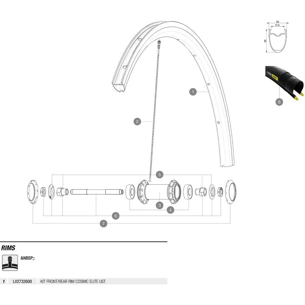 Mavic Cosmic Elite Ust Felge Refurbished, Black, 700 - 28" 20H Mavic Cosmic Elite Ust Felge Refurbished, Black, 700 - 28" 20H