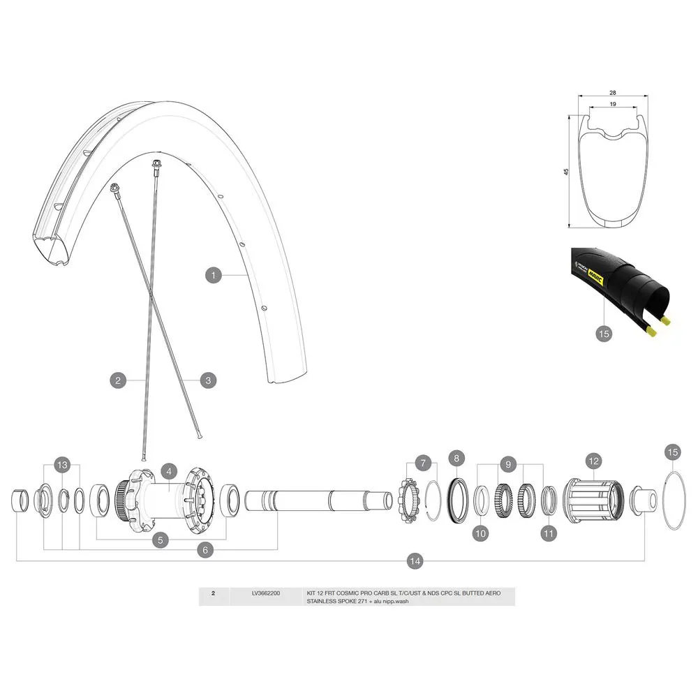Mavic Cosmic Pro Carbon Sl C Linke Speichen 12 Einheiten, Black, 271mm Mavic Cosmic Pro Carbon Sl C Linke Speichen 12 Einheiten, Black, 271mm