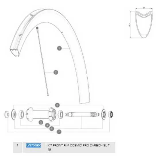 Mavic Cosmic Pro Carbon Sl T Front Felge, Black, 700 - 28" 16H Mavic Cosmic Pro Carbon Sl T Front Felge, Black, 700 - 28" 16H