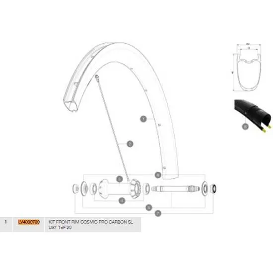 Mavic Cosmic Pro Carbon Sl Ust 20 Front Felge Refurbished, Black, 700 - 28" 18H Mavic Cosmic Pro Carbon Sl Ust 20 Front Felge Refurbished, Black, 700 - 28" 18H