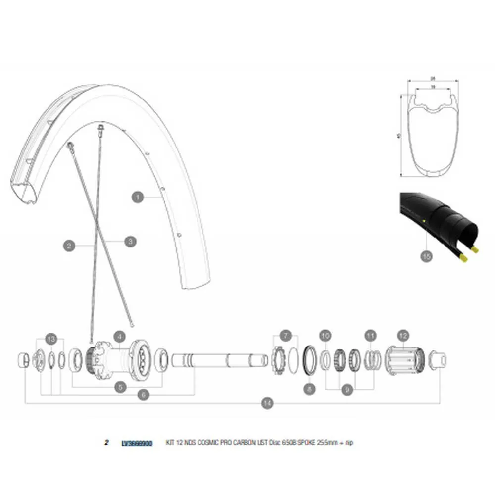 Mavic Cosmic Pro Carbon Ust Disc 650b Hintere Linke Speichen 12 Einheiten, Black, 255mm Mavic Cosmic Pro Carbon Ust Disc 650b Hintere Linke Speichen 12 Einheiten, Black, 255mm