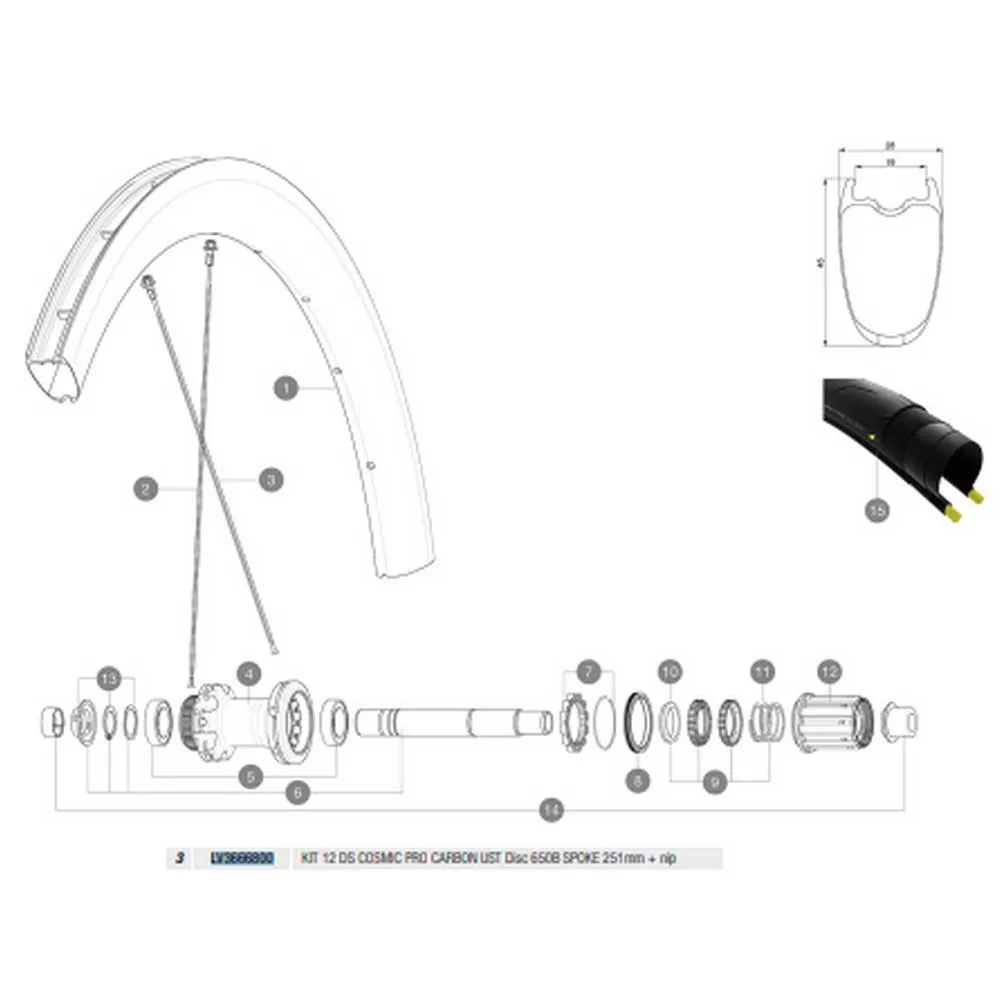 Mavic Cosmic Pro Carbon Ust Disc 650b Hintere Rechte Speichen 12 Einheiten, Black, 251mm Mavic Cosmic Pro Carbon Ust Disc 650b Hintere Rechte Speichen 12 Einheiten, Black, 251mm