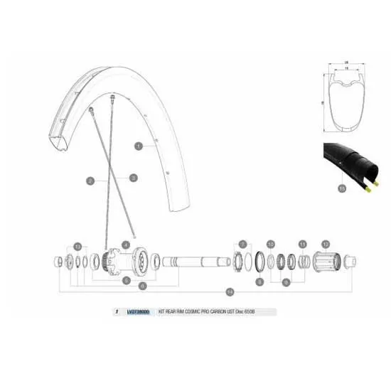 Mavic Cosmic Pro Carbon Ust Disc Rear Felge, Black, 650B - 27.5" 2 Mavic Cosmic Pro Carbon Ust Disc Rear Felge, Black, 650B - 27.5" 2