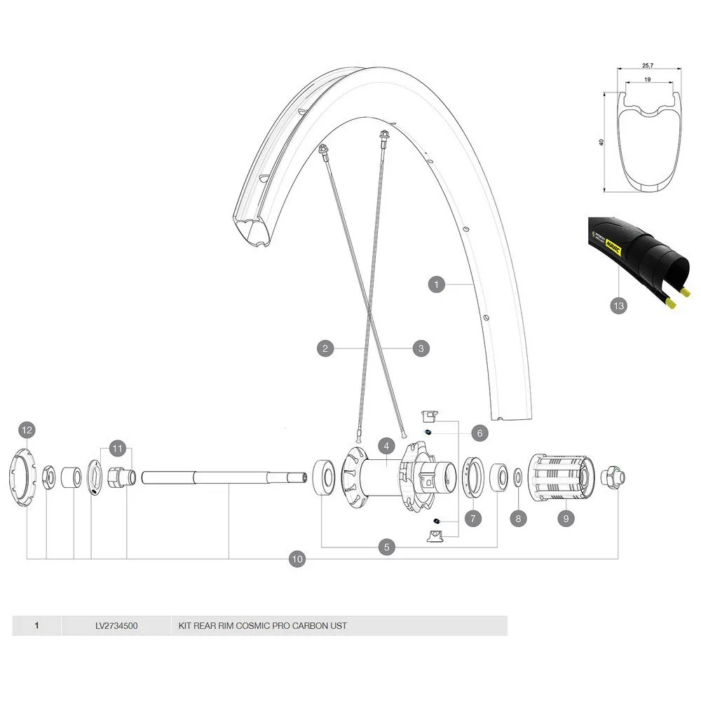 Mavic Cosmic Pro Carbon Ust Rear Felge, Black, 700 - 28" Mavic Cosmic Pro Carbon Ust Rear Felge, Black, 700 - 28"