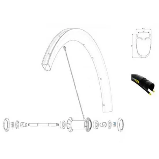 Mavic Cosmic Pro Carbon Ust Tdf Front Felge, Black, 700 - 28" 18H Mavic Cosmic Pro Carbon Ust Tdf Front Felge, Black, 700 - 28" 18H
