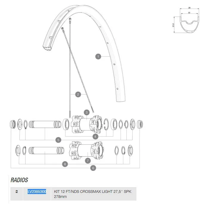 Mavic Crossmax/XA Light / Crossmax 27,5" Ersatzspeichen Modell 2018 Mavic Crossmax/XA Light / Crossmax 27,5" Ersatzspeichen Modell 2018