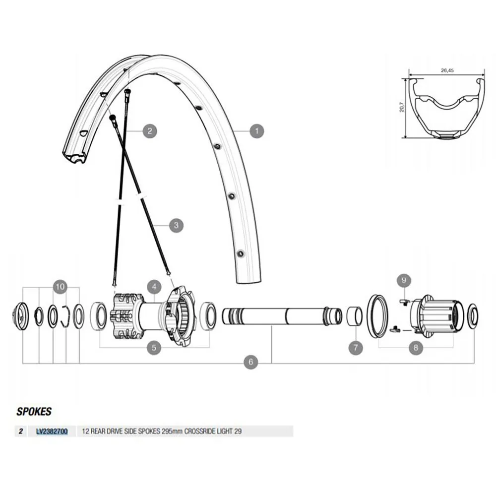 Mavic Crossride Light 29 2016-17 Hintere Rechte Speichen 12 Einheiten, Black, 295mm Mavic Crossride Light 29 2016-17 Hintere Rechte Speichen 12 Einheiten, Black, 295mm