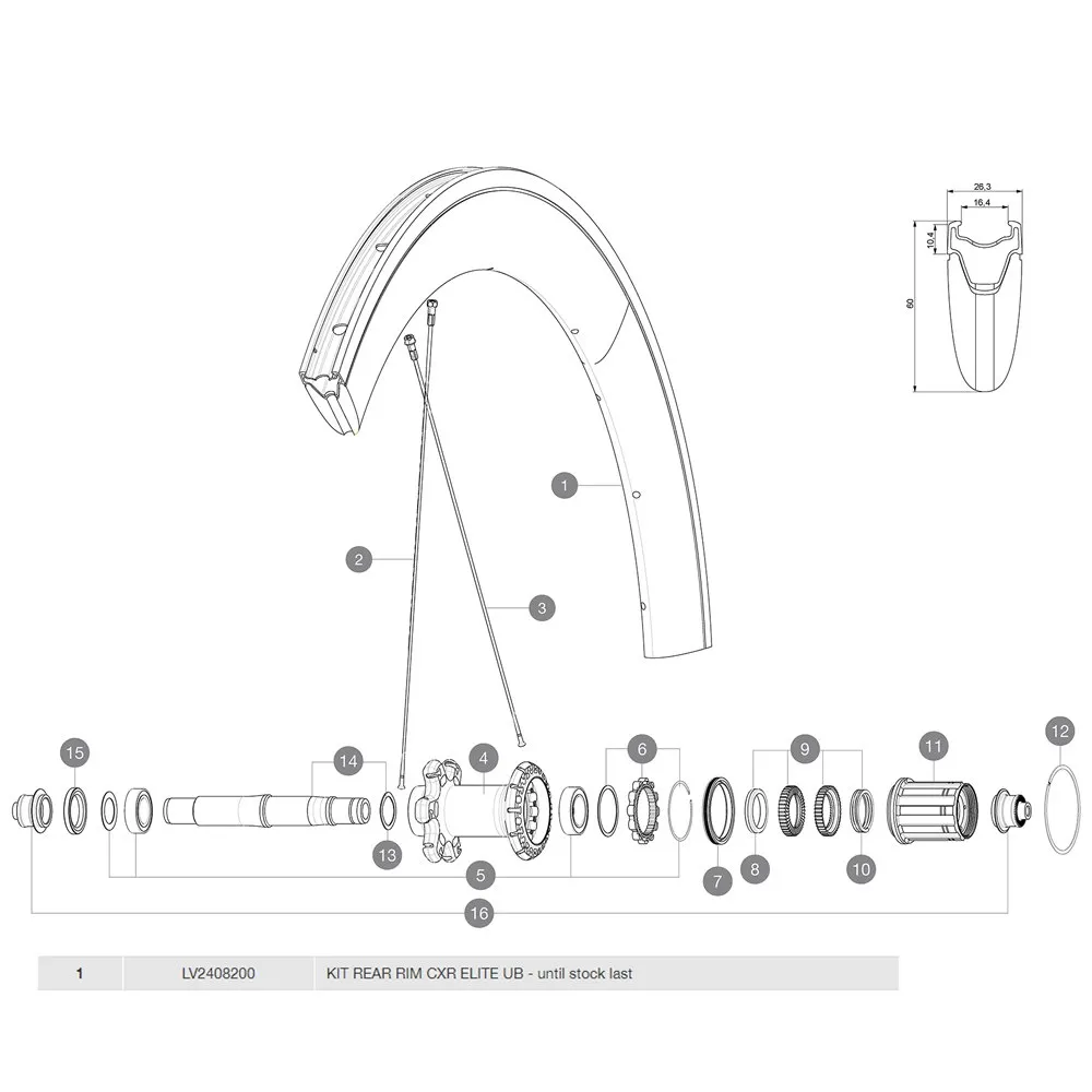 Mavic Cxr Elite Hinterradfelge, Black, 700 - 28" 24H