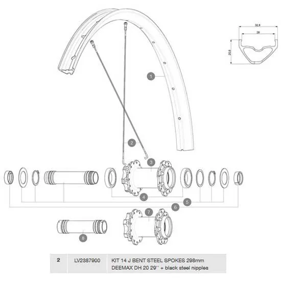 Mavic Deemax Dh 29 J-bent Speiche 14 Einheiten, Black, 298mm