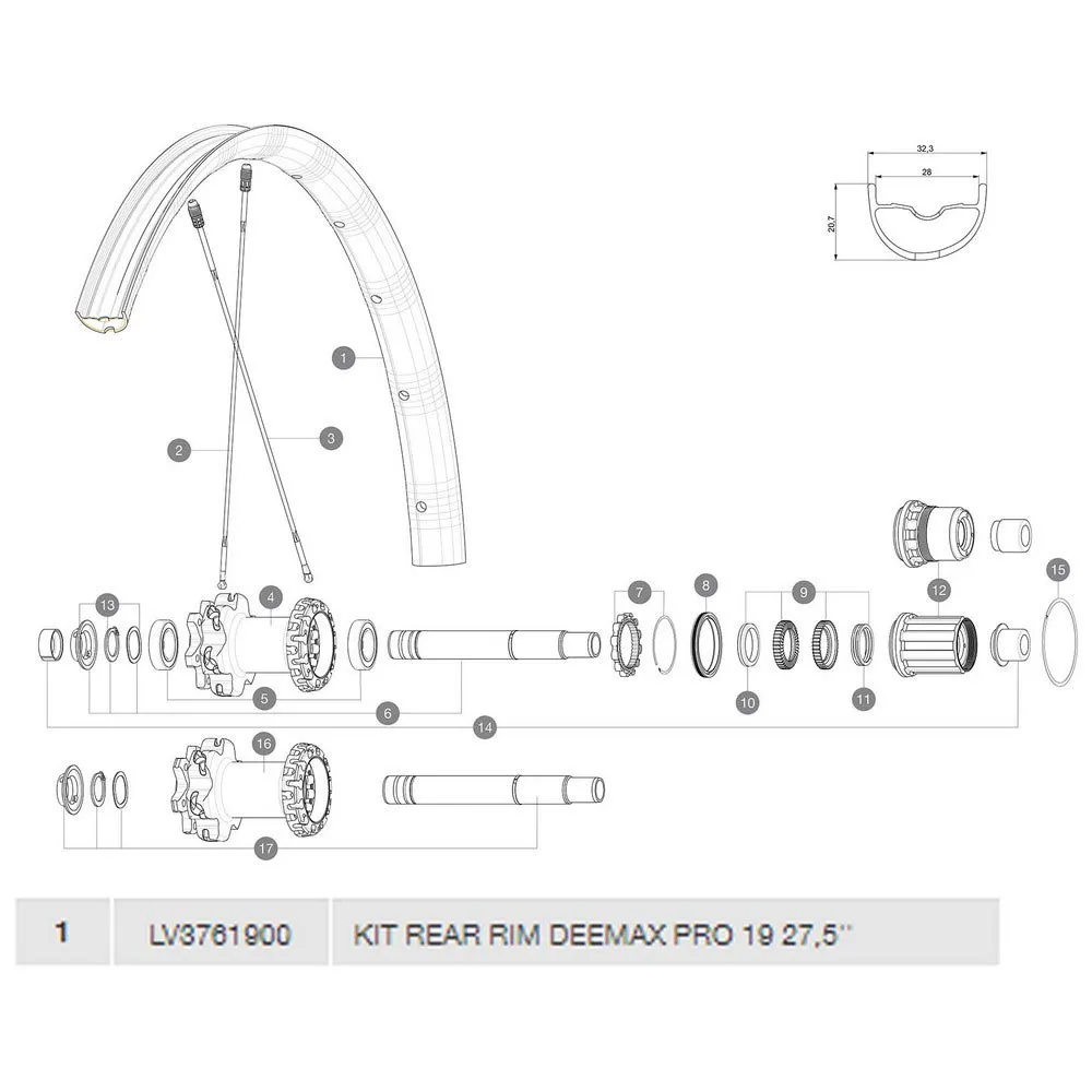 Mavic Deemax Pro 19 Hinterradfelge Mavic Deemax Pro 19 Hinterradfelge